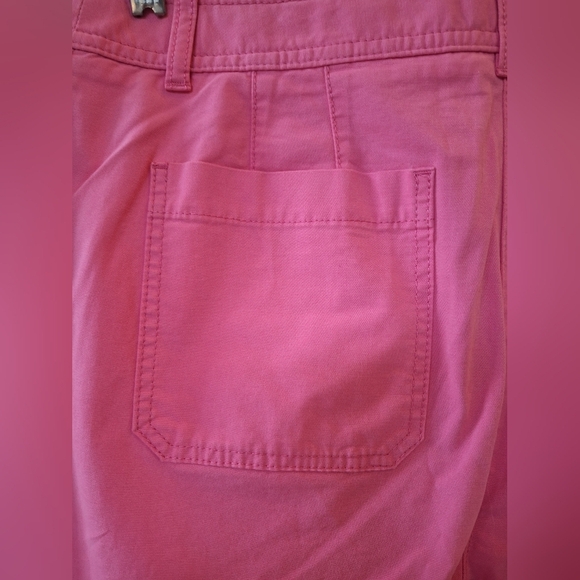 Talbots Womens Pink Geranium Wide Leg Cropped Pants Size 8P - Picture 7 of 10